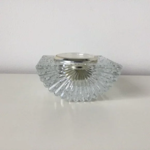 Mikasa Art Deco Vintage Table Shelf Desk Clock B Germany Crystal Semicylinder - Picture 7 of 11